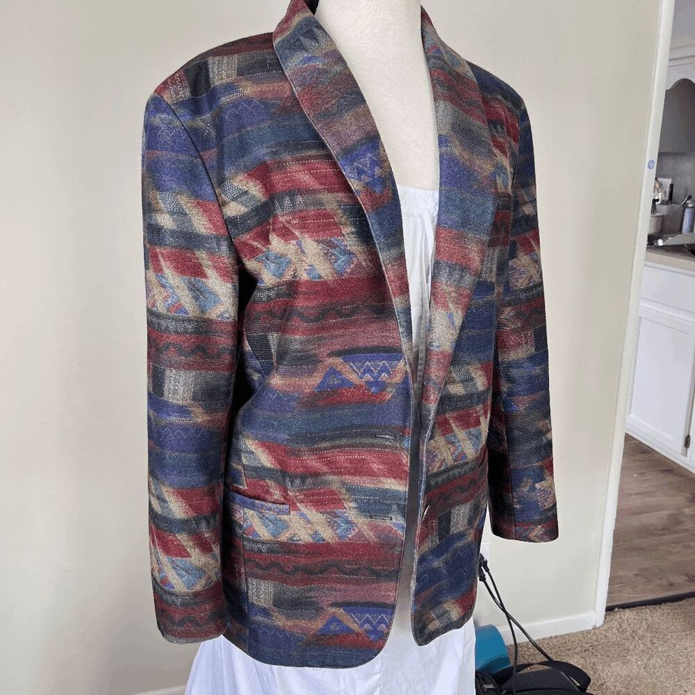 VTG 80s 90s Timbuktu Station Southwestern Aztec Santa Fe Blazer Jacket